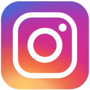 Instagram logo - a white camera on a multicoloured background - purple in the top right, orange in the bottom right, yellow in the bottom left and blue in the top left.